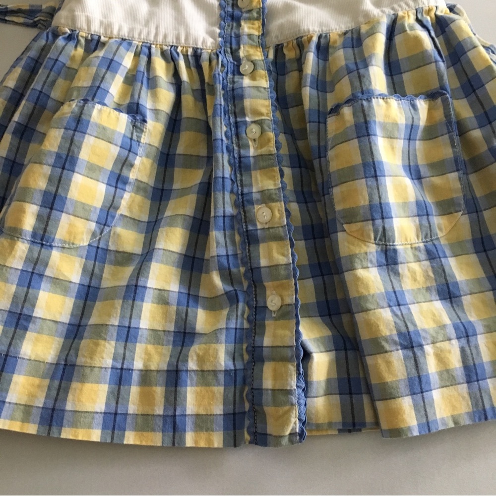 Vintage A l’Heure Anglaise French brand plaid embroidered baby dress 74 cm 6 mos - Picture 5 of 5